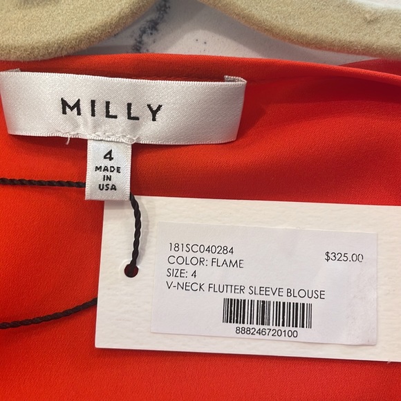 NWT Milly bell sleeve v-neck blouse, size 4. - Picture 3 of 5